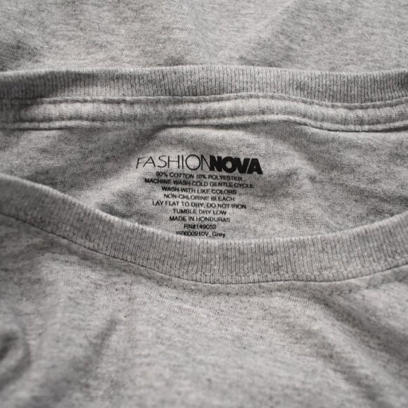 Fashion Nova Womens Plus Size Life In London Gray Shirt New 1X, 2X, 3X - Picture 5 of 5